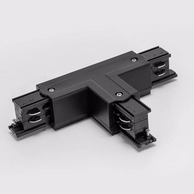 ARELUX TRACK N 3c - Connettore e alimentatore laterale destro - Nero - Argento