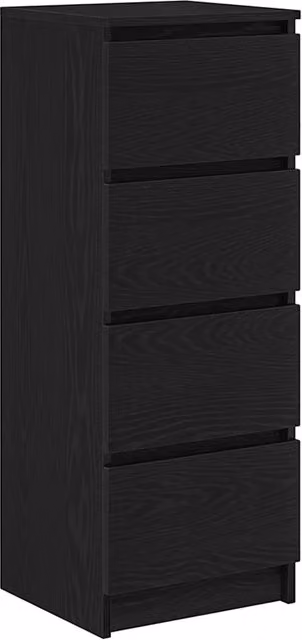 Credenza | Madia | Buffet da pranzo | Armadio da pranzo Rovere Nero 37,5x35x99 cm in Legno Multistrato