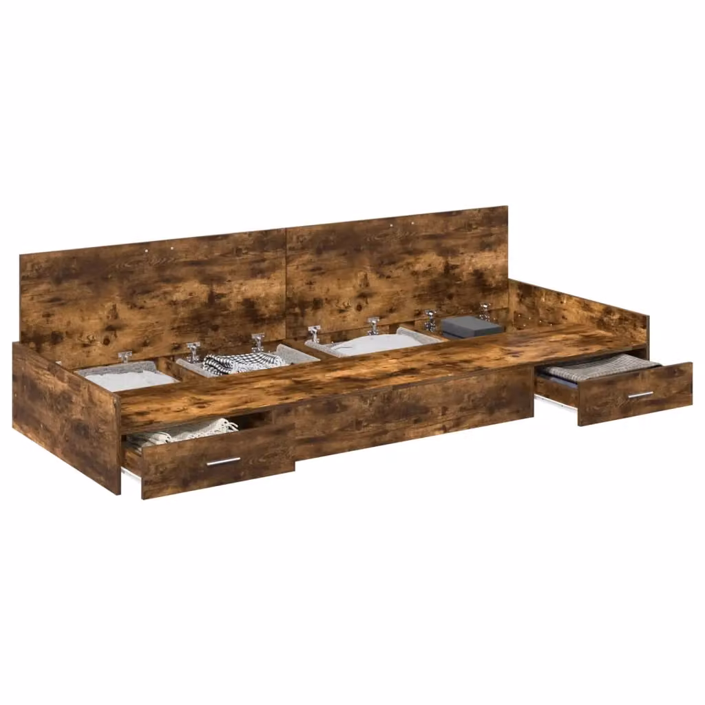 Struttura letto con cassetto vidaXL in legno e MDF marrone, dimensioni 80 x 200 cm – 2