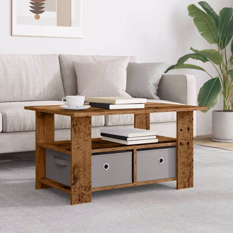 Tavolino da salotto moderno vidaXL in legno marrone L: 77 cm, P: 55 cm, H: 42 cm