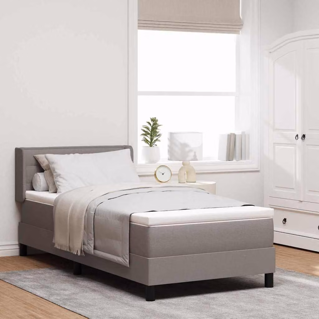 Maison Exclusive - Letto boxspring con testiera color taupe 190 x 90 cm in tessuto