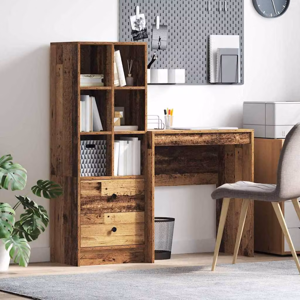 Maison Exclusive - Scrivania con cassetto 2 pcs Legno vecchio