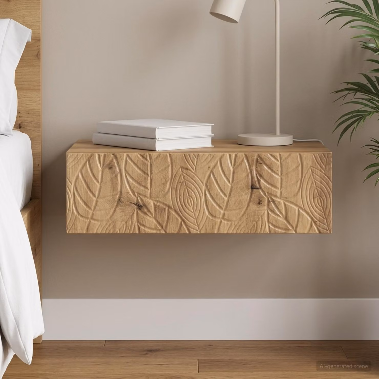 vidaXL Tavolino da Parete Laterale Moderno in Legno MDF Marrone L: 59 cm, P: 34,5 cm, H: 17 cm