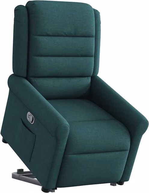 Divano Sedia-Poltrona Alzapersona Reclinabile Verde Scuro in Tessuto 737132