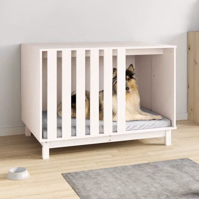 Cuccia per cani vidaXL in legno di pino bianco L/P/H: 100 x 70 x 72 cm