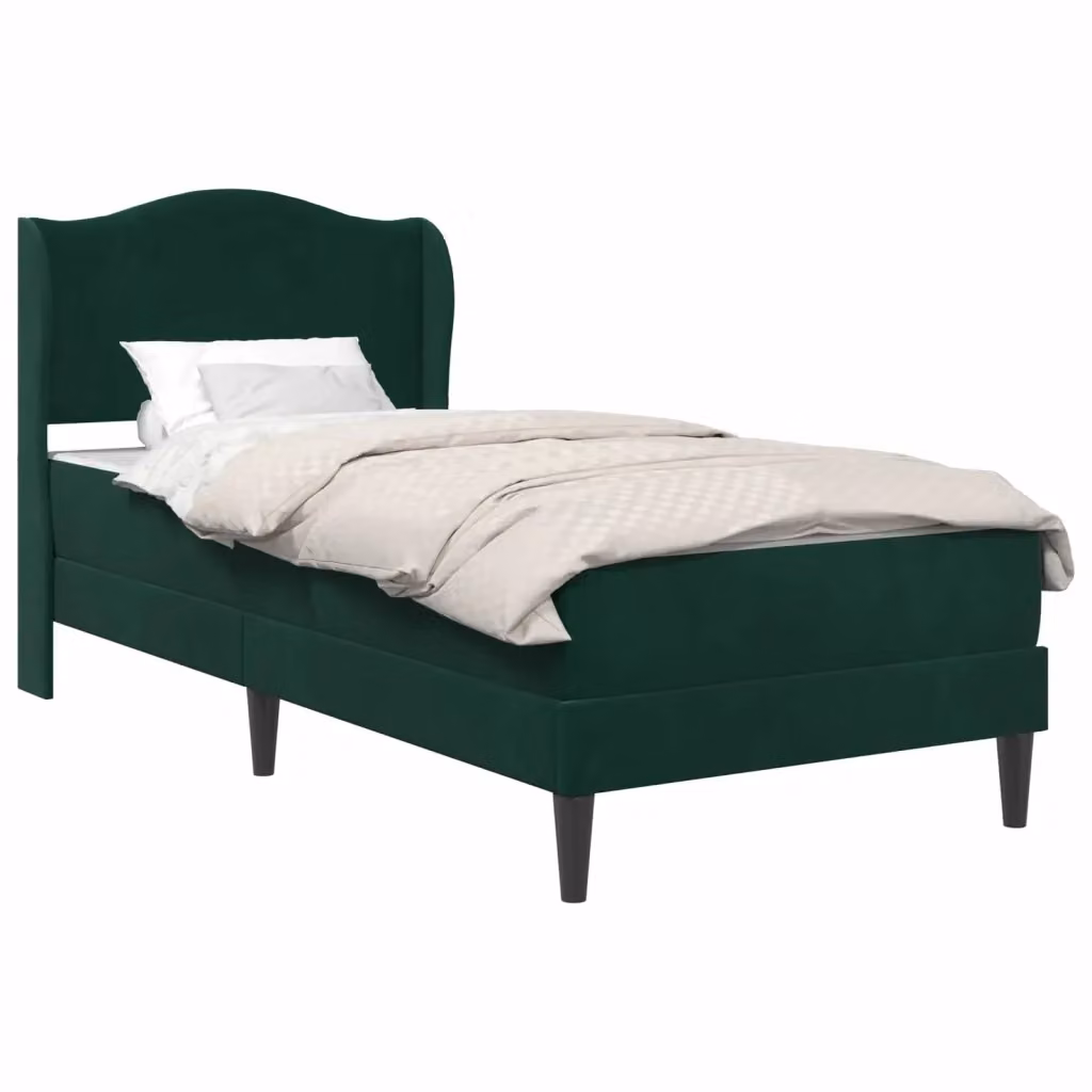 Struttura letto moderna vidaXL in velluto verde scuro con telaio imbottito L: 80 cm, P: 200 cm, H: 101 cm – 2
