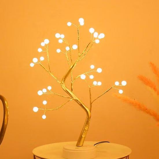 Ghirlande luminose per la notte di Natale con fili di rame e LED, luce bianca calda