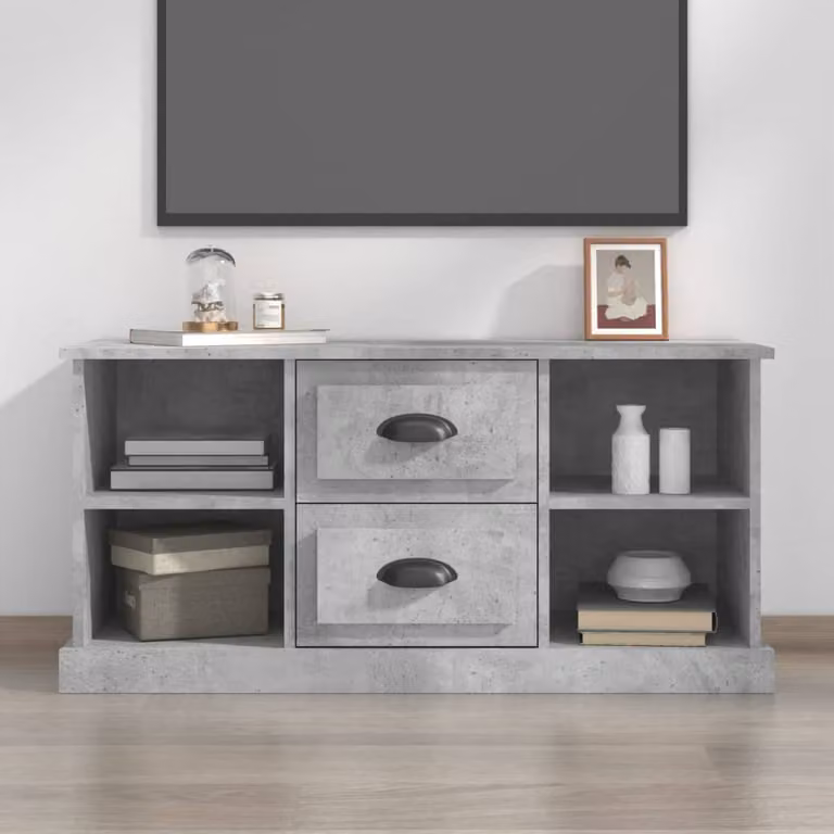 vidaXL Mobile Porta TV Moderno Grigio Cemento in Legno e MDF L: 99,5 cm, P: 35,5 cm, H: 48 cm