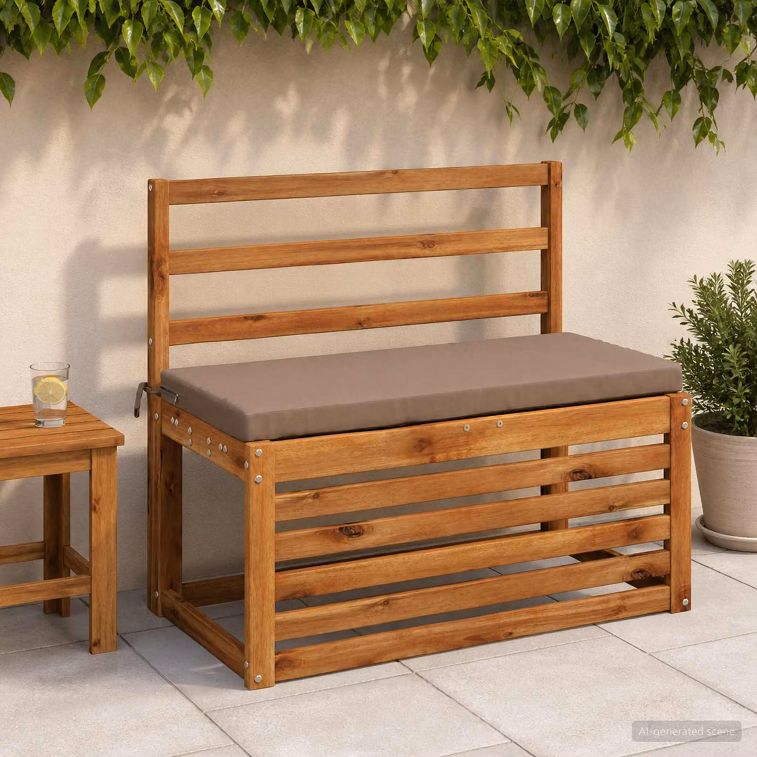 Set di 2 cuscini per panchina vidaXL in poliestere con fodera rimovibile e resistente ai raggi UV, disponibili in beige, grigio o marrone