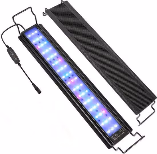 Lampada a LED per acquari con timer, adatta per acquari da 45-70 cm - Illuminazione RGB da 18W con 3 modalità - Impermeabile - Funzione timer - Supporto per acquari - Include regolatore del timer