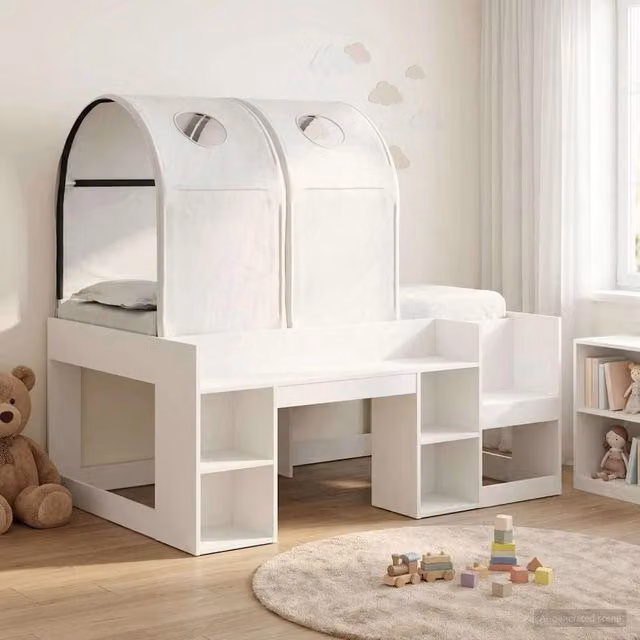 Letto con Tunnel 3 pz Bianco Legno ingegnerizzato 3423503