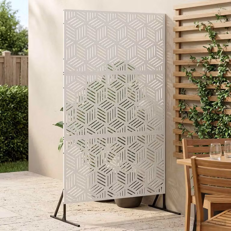 vidaXL Schermo per Privacy 100 x 50 x 180 cm Acciaio Bianco