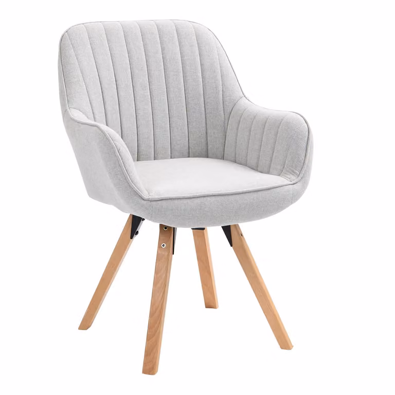 Meubles Cosy Comode sedie da pranzo in tessuto beige con rotazione a 360° - CARSON