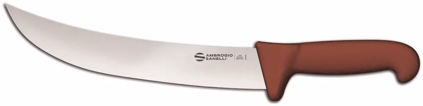 Coltello scimitarra americana larga, lama cm 26, linea Barbecue
