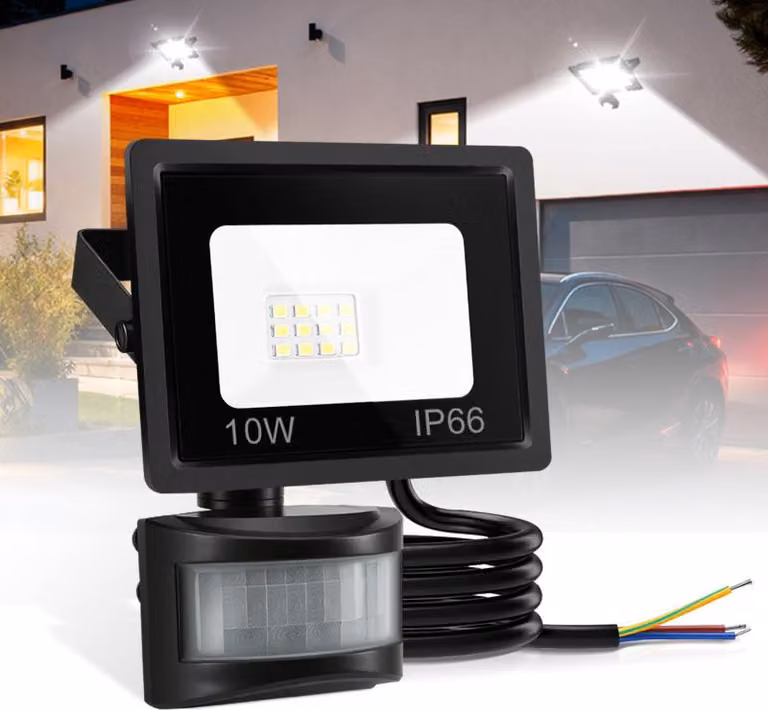 Izrielar Proiettore LED con sensore di movimento 4X 10W illuminazione esterna proiettore bianco freddo