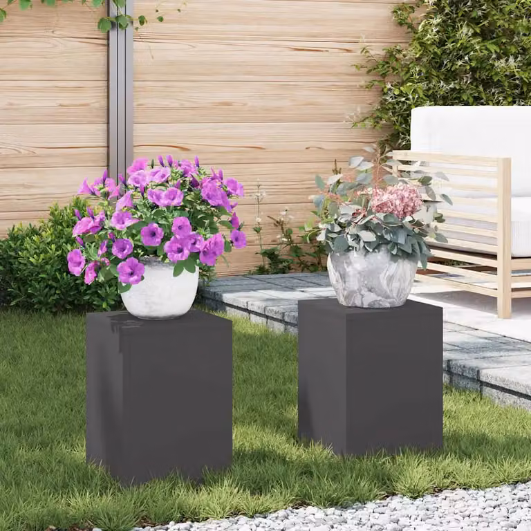 vidaXL Supporto per piante 2 pz Nero 24 x 24 x 35 cm