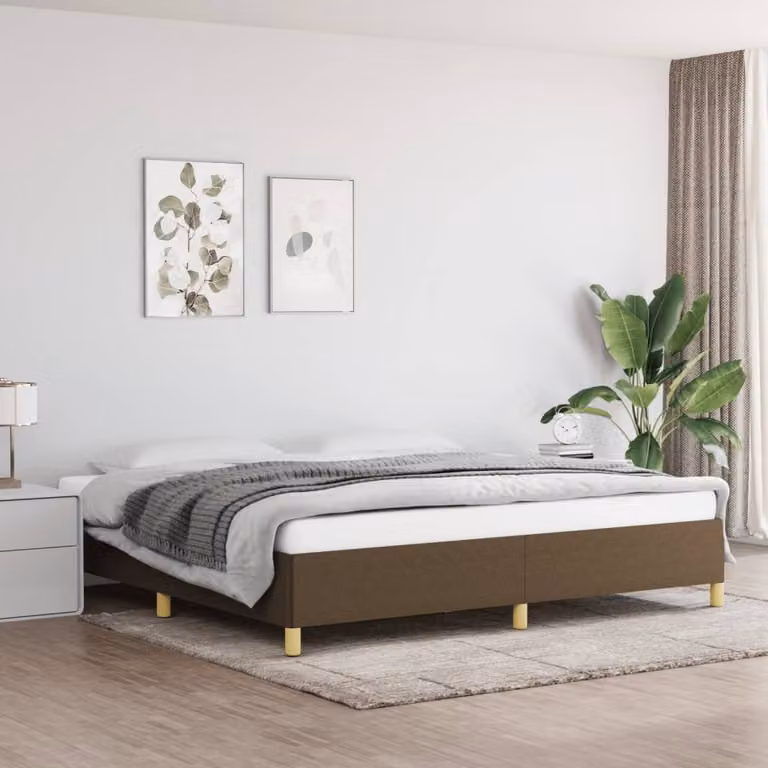 The Living Store rete marrone scuro 200x200 cm in tessuto