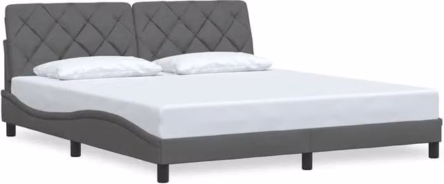 Letto matrimoniale | Letto per adulti | Giroletto senza Materasso Grigio Scuro 180x200 cm Tessuto