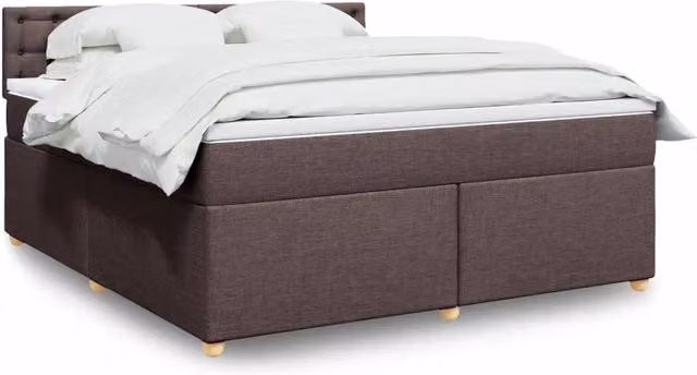 Letto Ibrido con Materasso vidaXL in Tessuto Marrone e Bianco L/P: 180 x 200 cm
