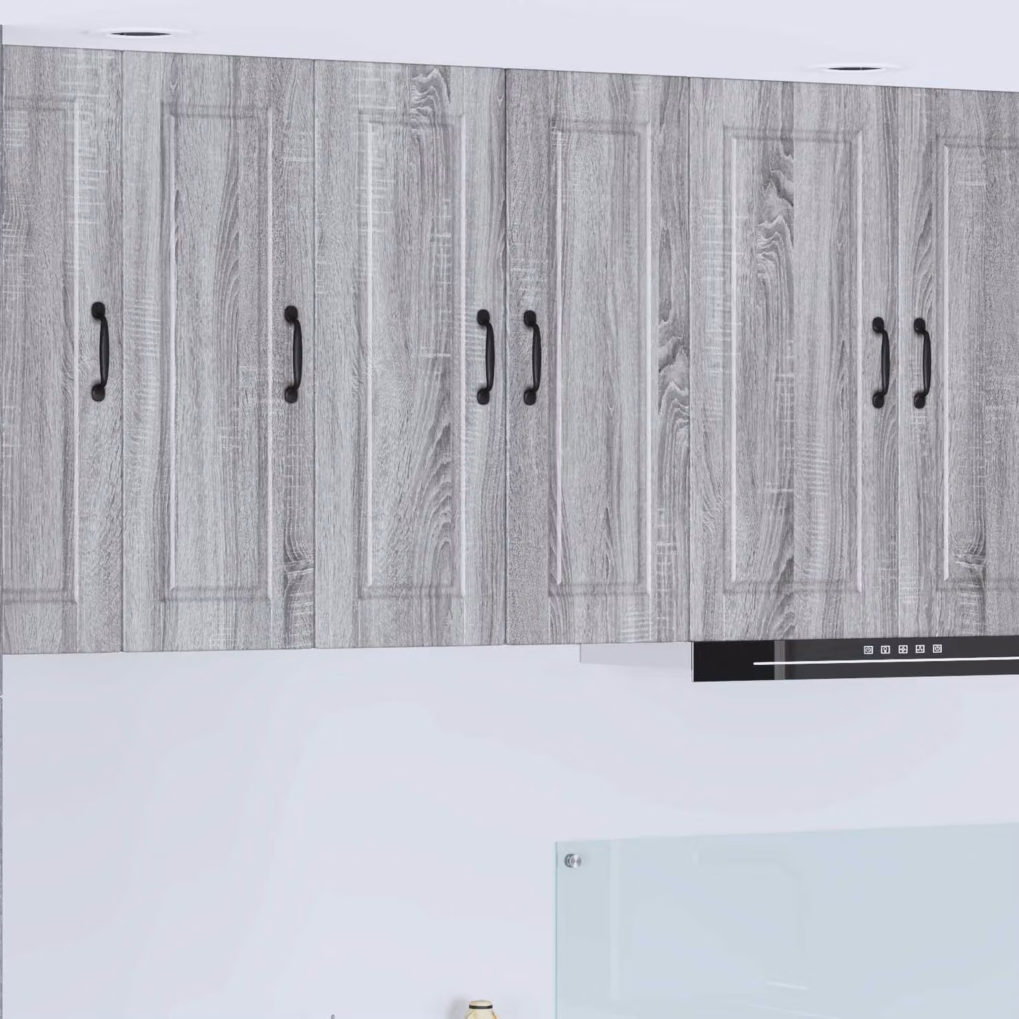 Armadietto a muro moderno vidaXL PORTO Grigio Sonoma con ante a battente, L/P/H: 30 x 31 x 80 cm