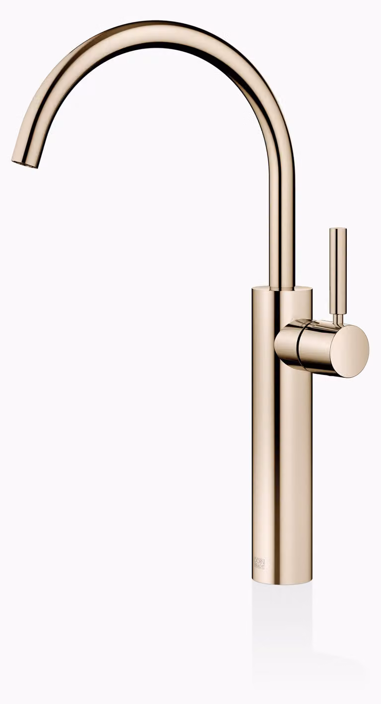 Dornbracht META Mitigeur monocommandé pour lavabos avec pied surélevé, sans garniture d'écoulement, saillie 201mm, 33534661-26, 33534661-26