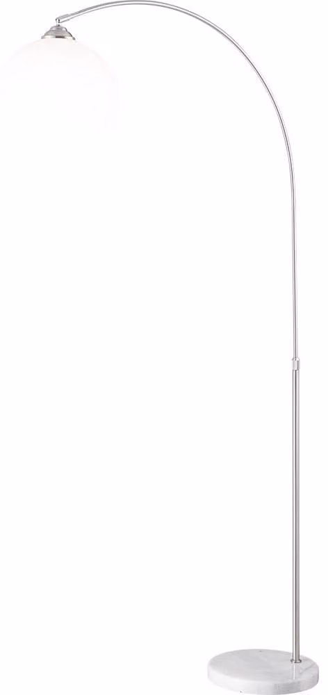 Lampada da terra ad arco, base in marmo, regolabile in altezza