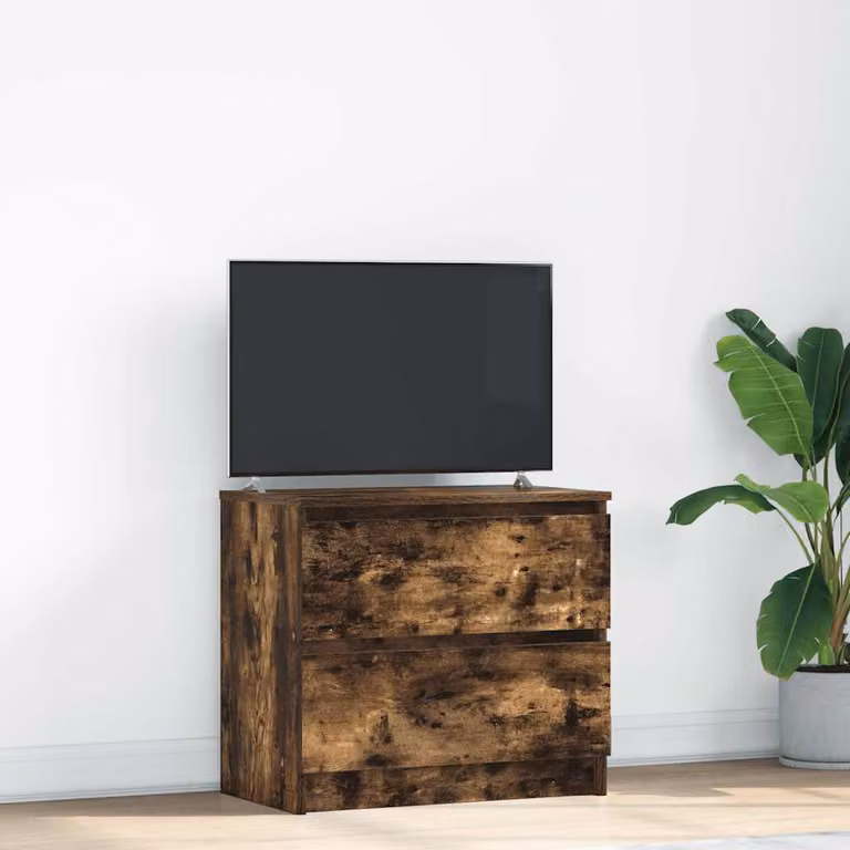 Mobile TV vidaXL in legno multistrato color rovere fumo L: 60 cm, P: 35 cm, H: 54 cm