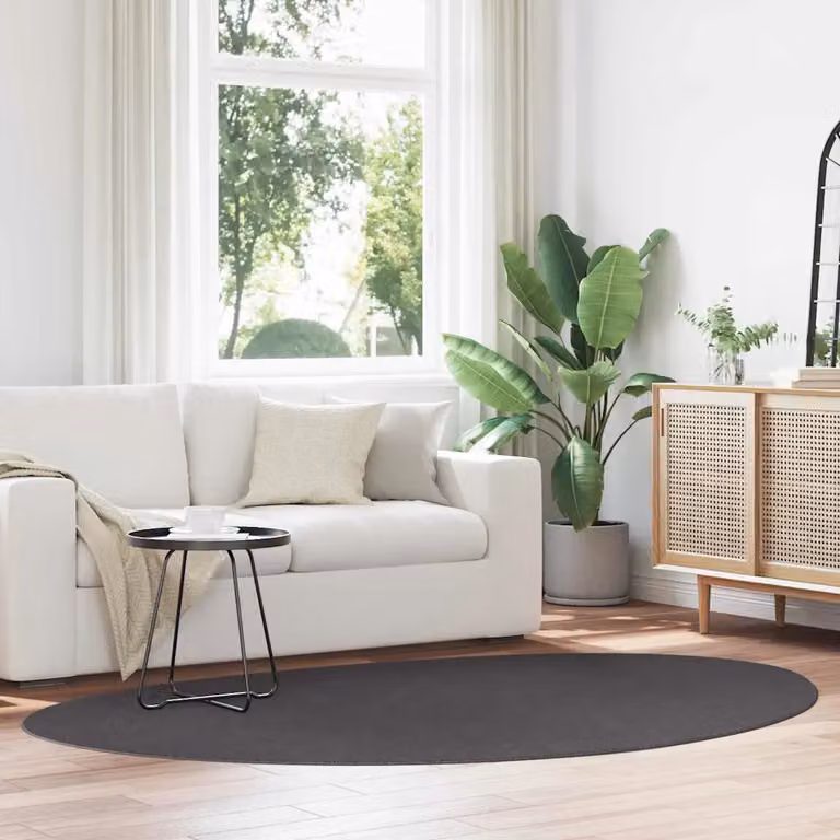 Tappeto moderno vidaXL HUARTE Antracite in poliestere, L 160 x P 230 cm