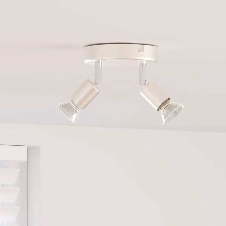 Faretto da soffitto regolabile vidaXL in metallo color argento con attacco E27