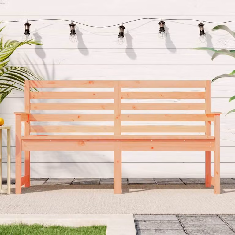 vidaXL Panca da Giardino in Legno Massello di Douglas Marrone con Braccioli L: 159,5 cm, P: 48 cm, H: 91,5 cm