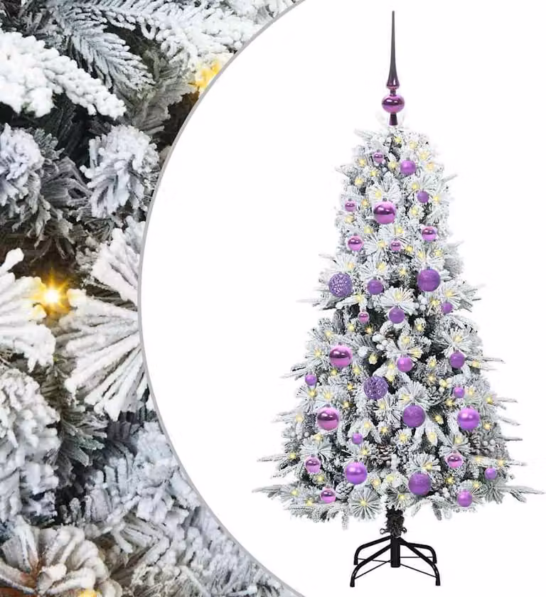 Albero di Natale Artificiale con Rami Pieghevoli Bianco 120 cm