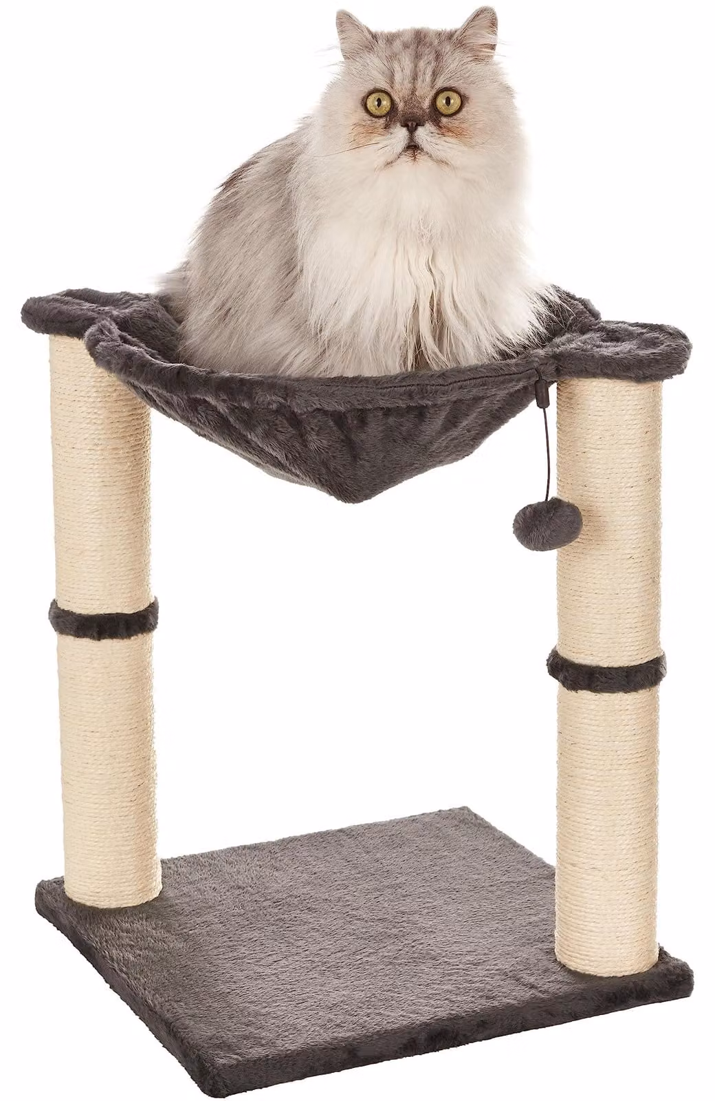 Tiragraffi per gatti con amaca, letto e tiragraffi, 41 x 51 x 41 cm, grigio