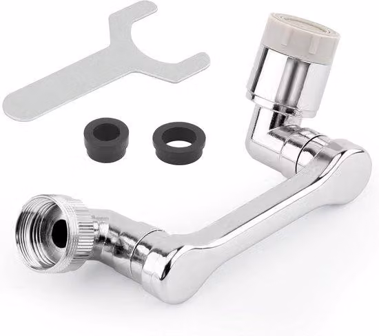 Ibenzoa® Bocchetta girevole in ottone a 360° – 2 tipi di getto (ampio e concentrato), flusso d'acqua regolabile, ergonomica, adatta per cucina e bagno, facile da installare