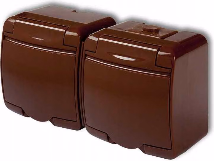Doppio Zoccolo Ermetico Ip54 Marrone N/T Nt