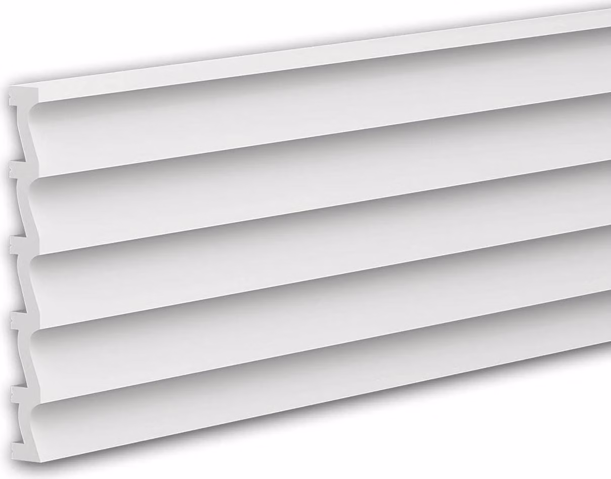 Profhome 659801 Pannello murale 3D Rivestimento acustico pannello stucco modanatura 2 m