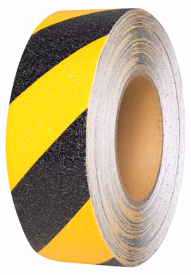 Rivestimento antiscivolo Moravia giallo/nero autoadesivo in rotolo 50 mm x 18,3 m