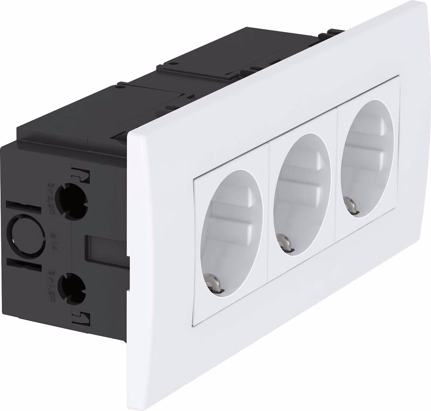 OBO Bettermann Vertr Steckdoseneinheit 3fach 84x185x59 rws SDE-R (6119414)
