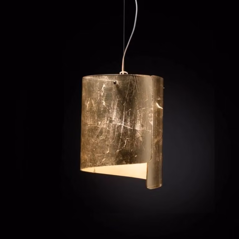 Selène Lampada a sospensione in vetro PAPIRO, dimmerabile, Alluminio / Grigio / Zincato, Soggiorno / Sala da pranzo, Vetro, Moderno, Lampada a sospensione