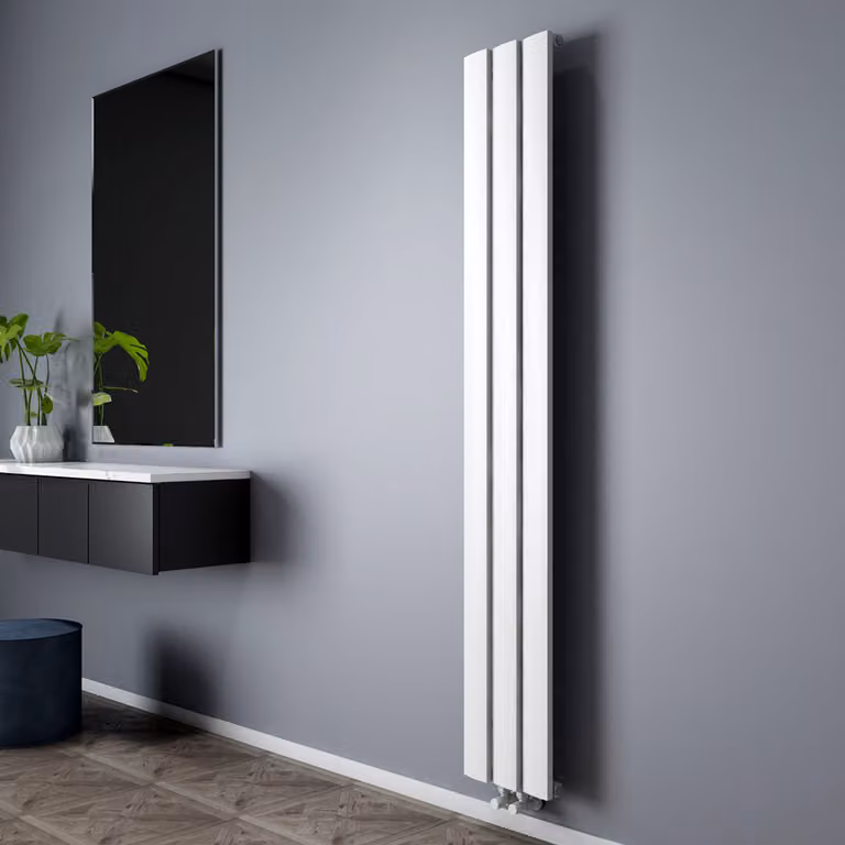 Radiatore di Design Verticale in Alluminio - Bianco - 1800mm x 280mm - Aris