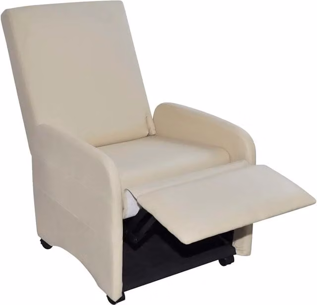 Poltrona Reclinabile Crema in Similpelle 241680