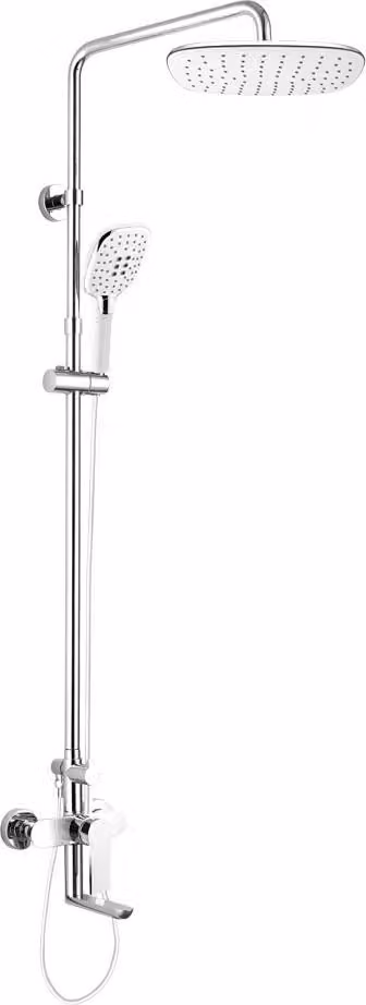 Miscelatore per vasca con piatto doccia quadrato Mereo Dita, bianco - CBE60101SJD