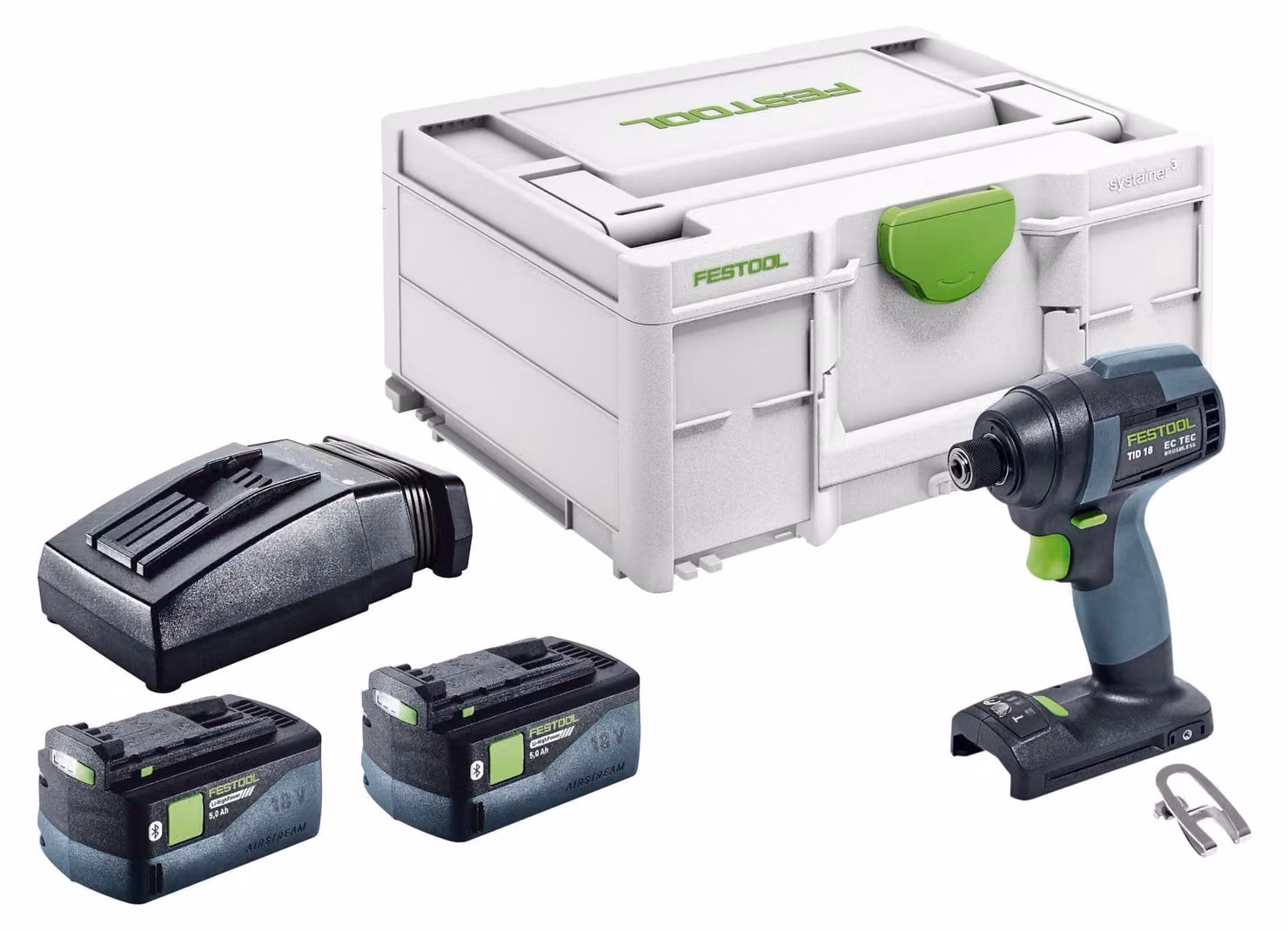 Festool TID 18-Basic avvitatore a impulsi a batteria 18 V 180 Nm 1/4" + 2x batteria ricaricabile 5,0 Ah + caricatore + systainer