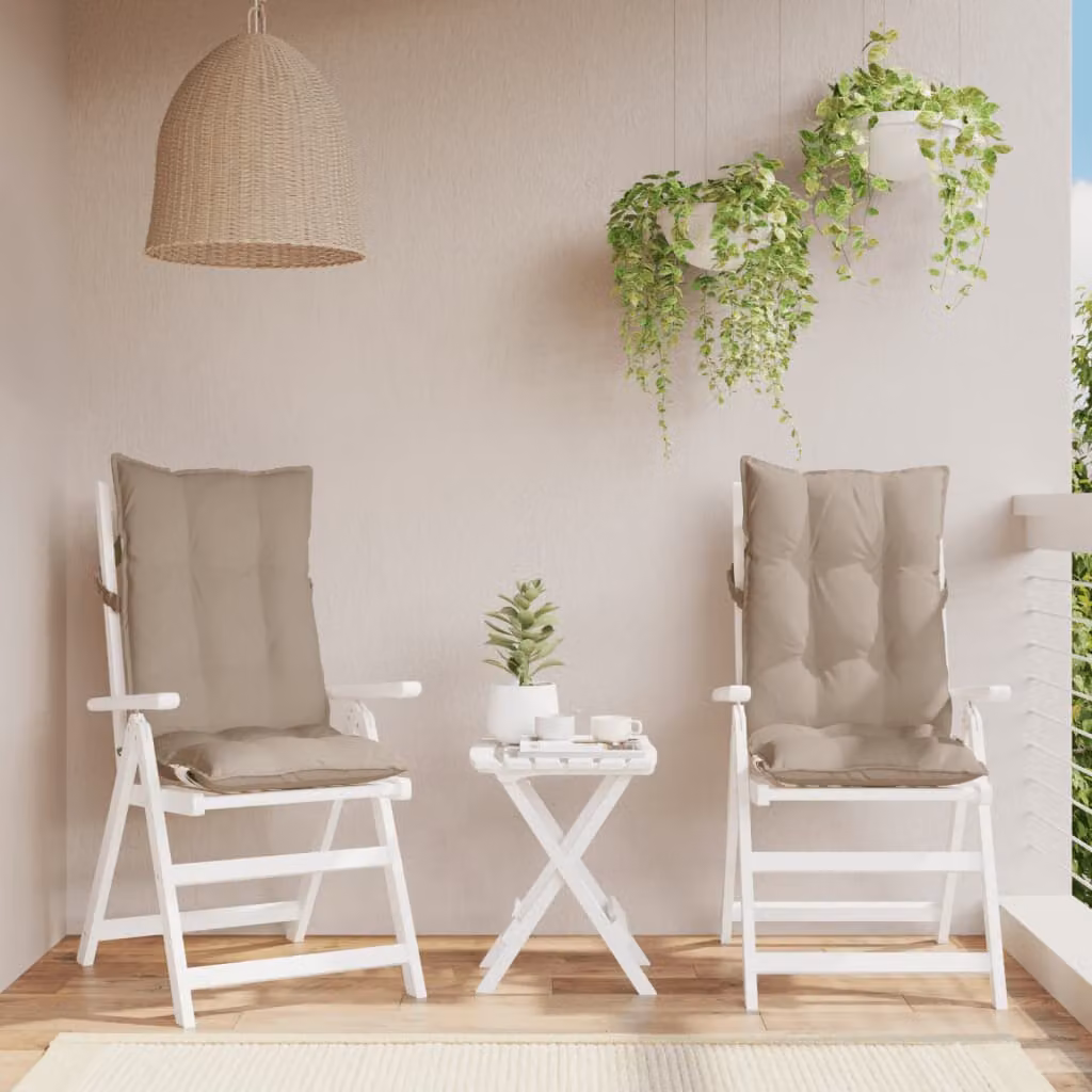 Set di 2 cuscini per sedia con schienale alto vidaXL in tessuto Oxford impermeabile e traspirante, colore grigio o beige