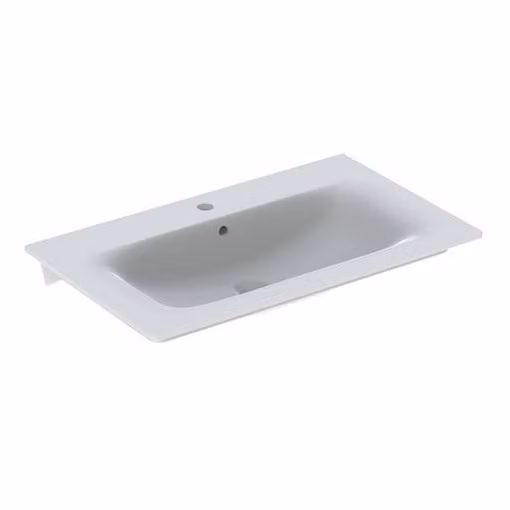 Lavabo per mobili Geberit RENOVA PLAN con foro per rubinetto, con sfioratore 800 x 480 mm bianco
