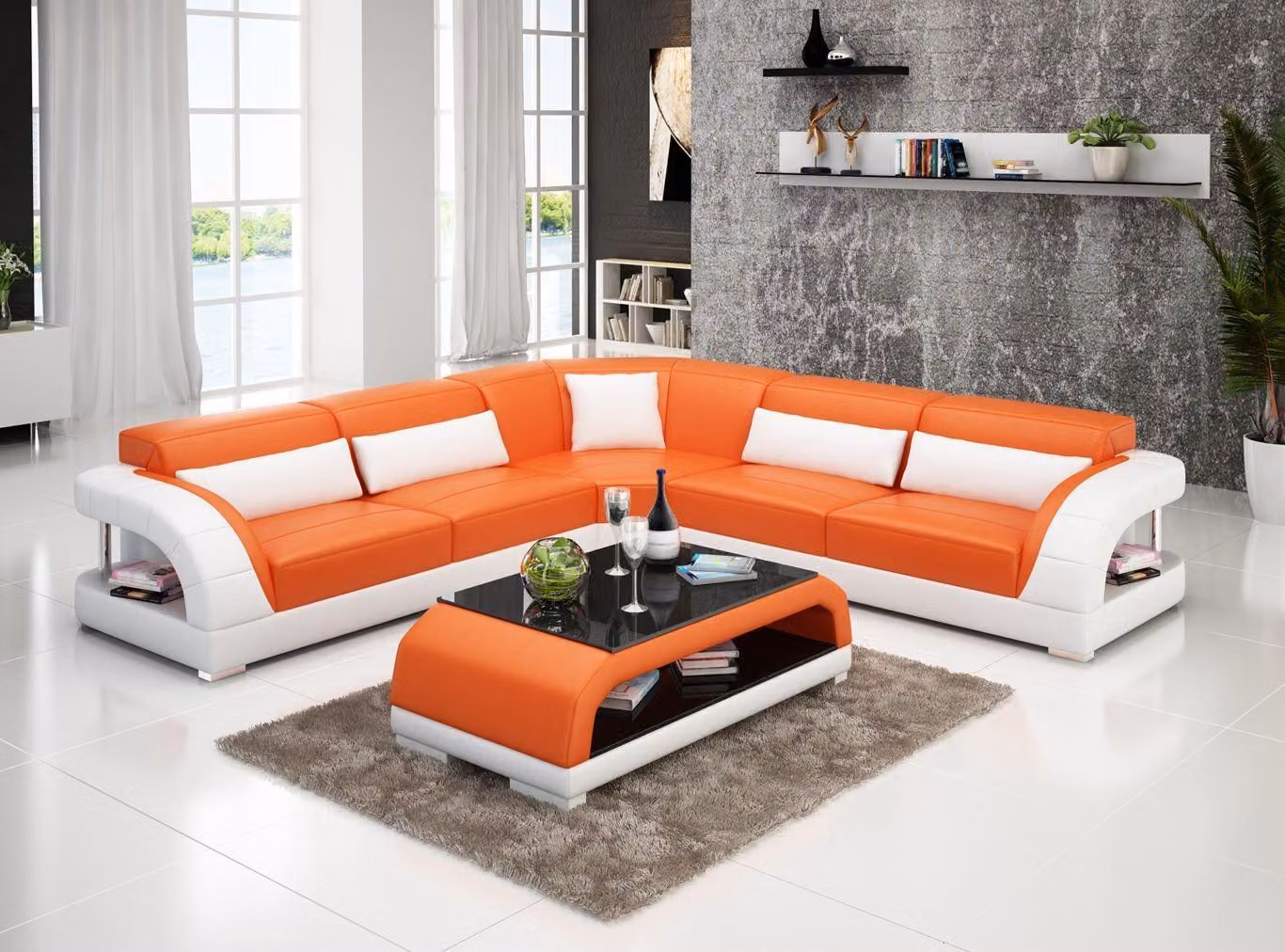 Couch Ecksofa Leder Wohnlandschaft Garnitur Design Modern Sofa L-Form Garnituren