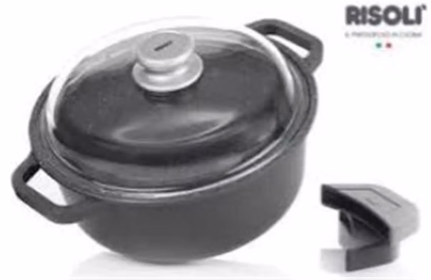Casseruola Granito Hard Stone ad induzione in alluminio pressofuso con due maniglie e due presine, diam. 20cm