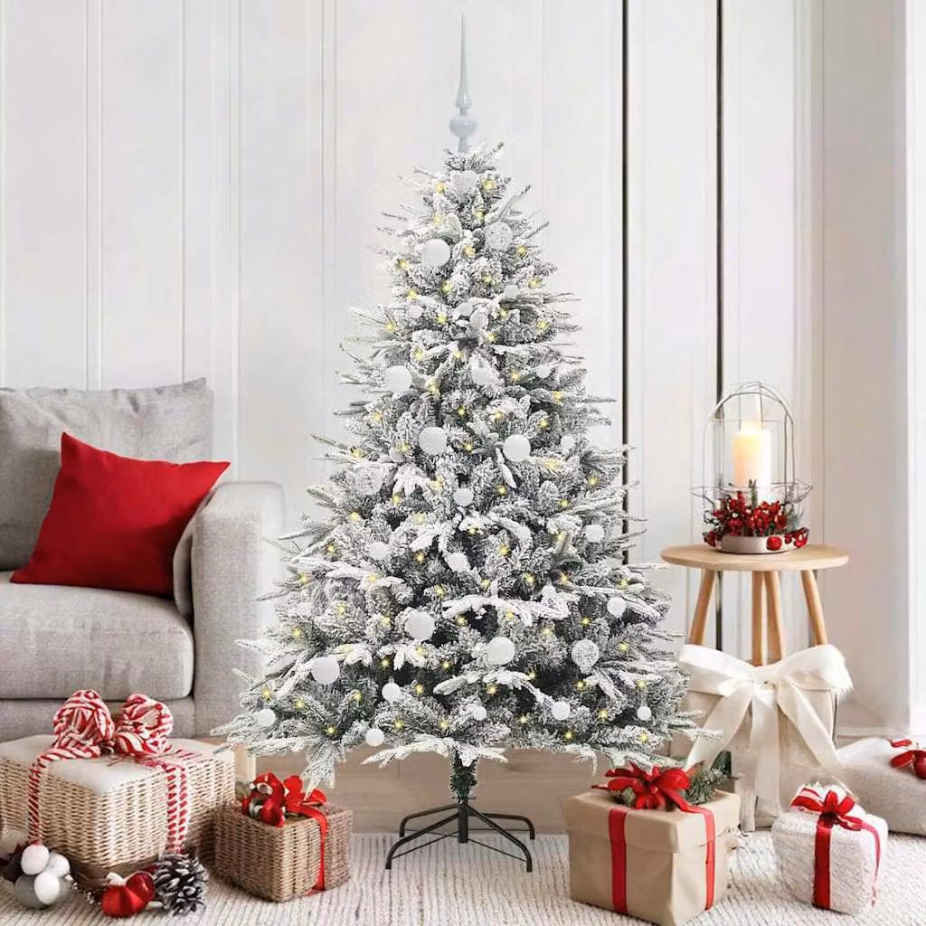 Maison Exclusive - Albero di Natale artificiale illuminato con set di palline verdi