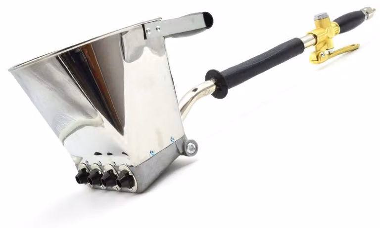 Dissipatore d'aria 4 litri, pistola per intonaco, spruzzatore con 4 ugelli ,macchina per la pulizia ad aria compressa, pistola a imbuto per intonacatura-verniciatura, per malta, in acciaio inox
