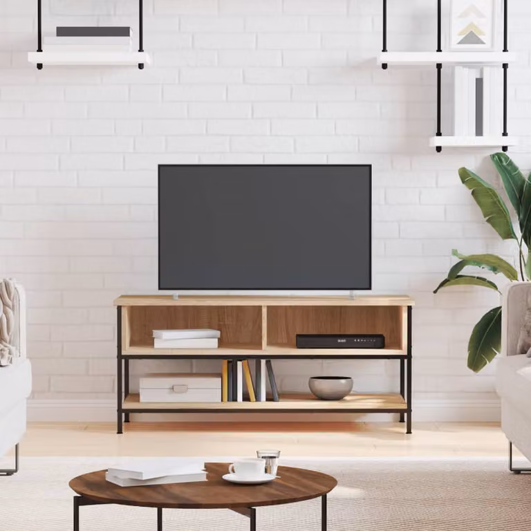 Mobile TV vidaXL in stile industriale, colore marrone, L 100 cm x P 35 cm x H 45 cm