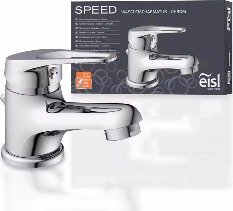 eisl SPEED miscelatore per lavabo con leva, miscelatore per vasca con scarico set per lavabo, cromo